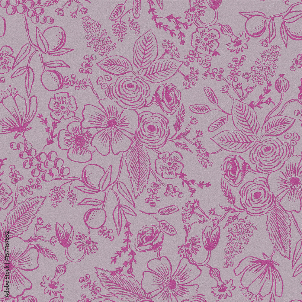Obraz premium Modern Seamless Floral Texture with Organic Elements