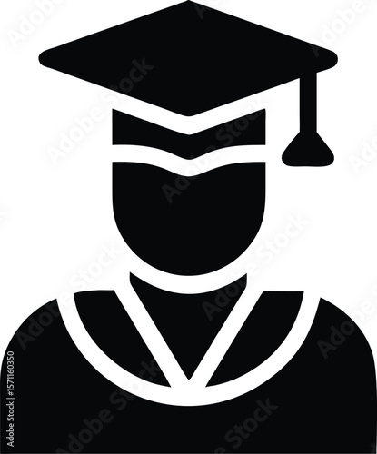 Graduation icon. academic achievement diploma education