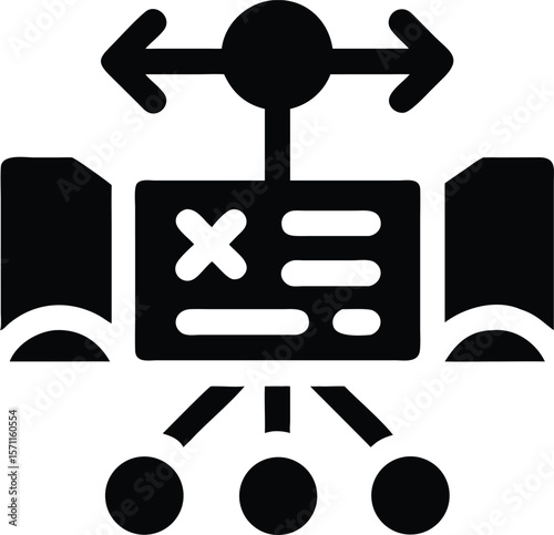 Network architecture with data flow icon