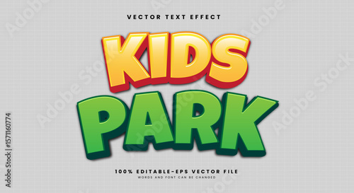 Kids Park 3d editable text effect Template Suitable for kids theme
