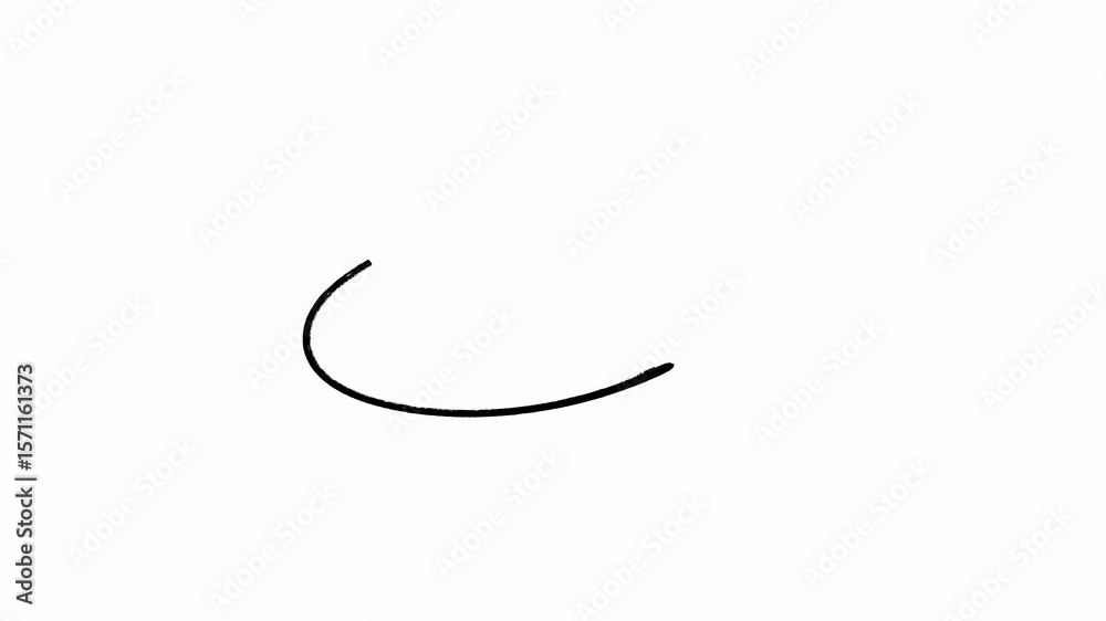 Hand-drawn oval frame circle animation, Hand-drawn stop motion black circle highlight with transparent background.