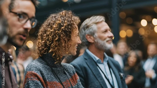 a diverse group of colleagues talking quietly amongst themselves at the assembly point, looks of relief and concern on their faces, authentic human interaction