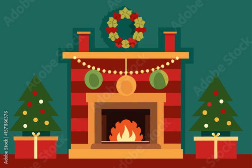 Classic Victorian Living Room Decorated With Christmas