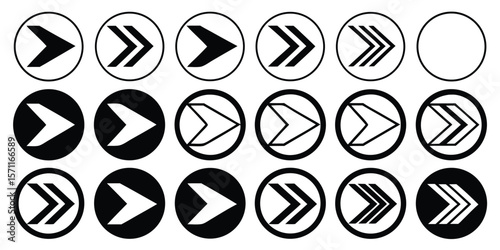 Black Arrow Icons Set