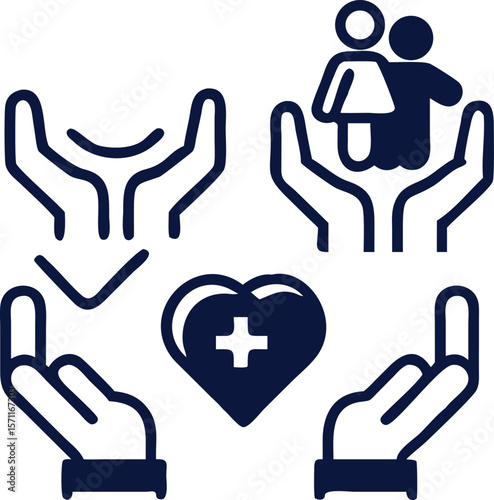 Care and Support Icons Mega Set