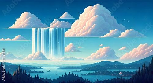 mountain landscape with clouds