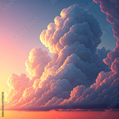 sunset over the clouds
