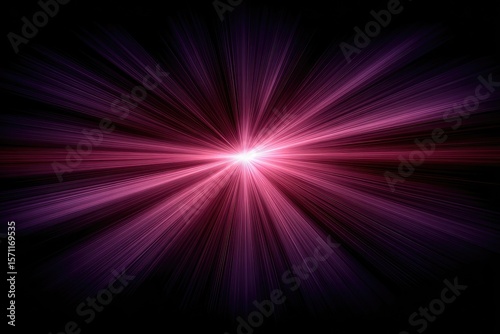 Radiant burst of magenta and purple light rays