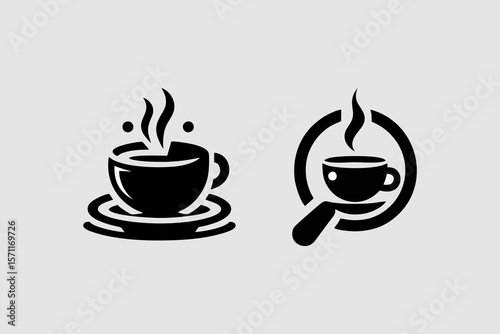 This is a picture of a coffee cup and circle suitable for use in logo designs for cafes, coffee shops, packaged drinks, coffee powder, banners, posters, content, presentations.