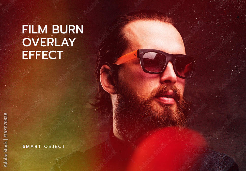 Cinematic Film Burn Overlay Photo Effect Stock Template | Adobe Stock