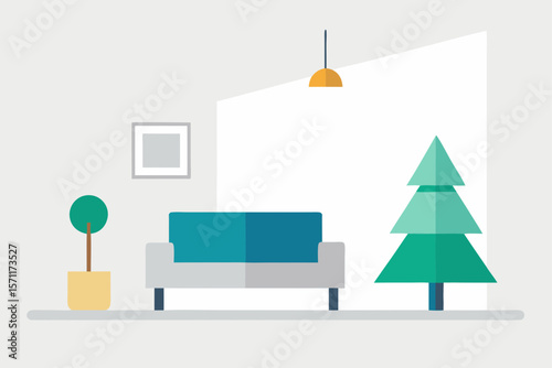 Minimalist Living Room With White Walls Scandinavian Style