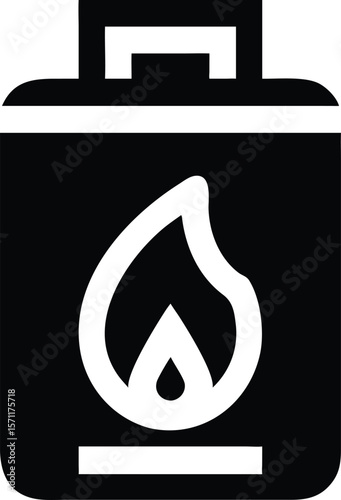 Portable gas grill icon black and white