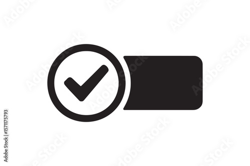 Election result tick icon silhouette vector art illustration on white background