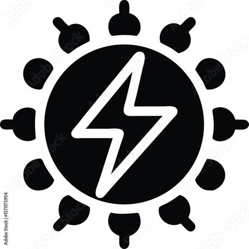 Solar energy and sustainable power icon