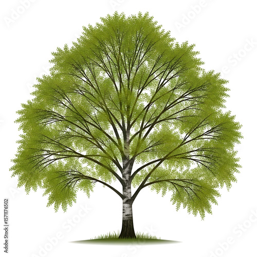 Birch River Tree image on white background