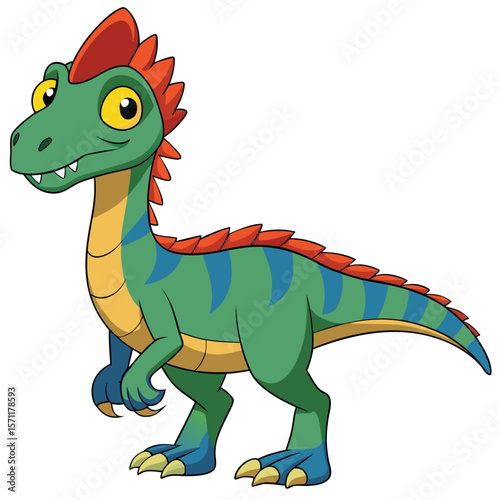 Dilophosaurus dinosaur, a Jurassic predator