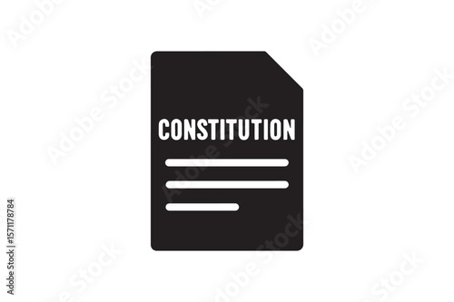 Constitution document icon silhouette vector art illustration on white background