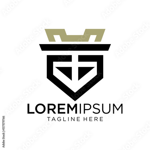 The logo is in the shape of a shield with a crown on top, giving the impression of power, trust and technological luxury