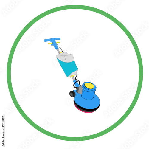 Vector illustration of a floor polisher tool