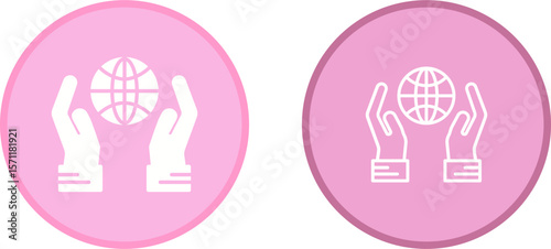 Globe Hand Vector Icon