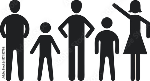 Minimal People Silhouette Icons – Set of 6 Human Figures
