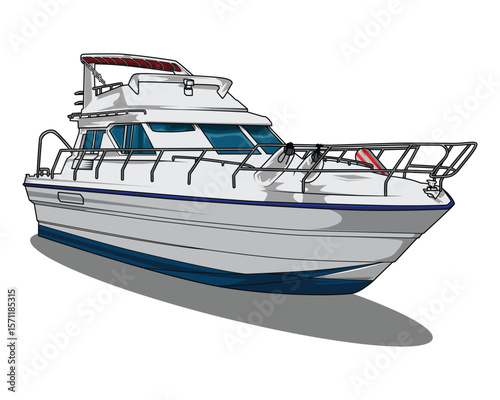 White Motorboat Sailing on the Water