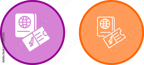 Ticket And Passport Vector Icon