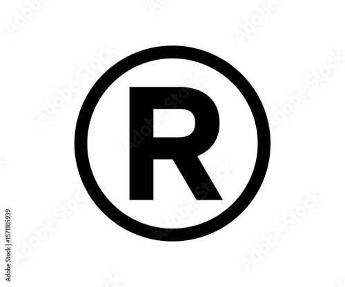 Registered trademark icon. Bold letter R. Legal brand symbol vector design and illustration.
