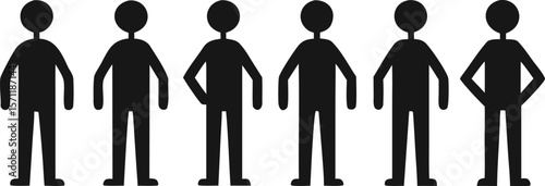 Minimal People Silhouette Icons – Set of 6 Human Figures