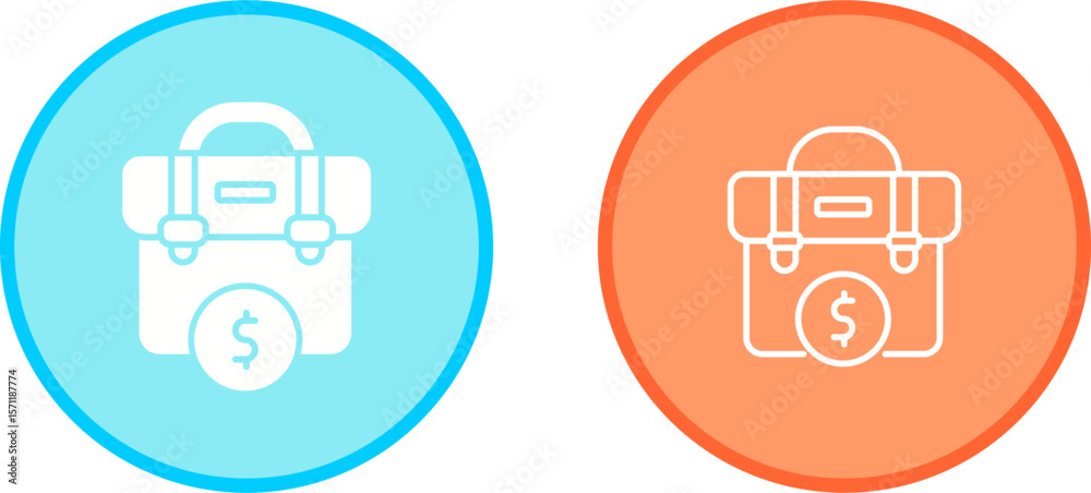 Dollar Briefcase Vector Icon Dollar Briefcase Vector Icon