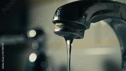 water flowing from a faucet