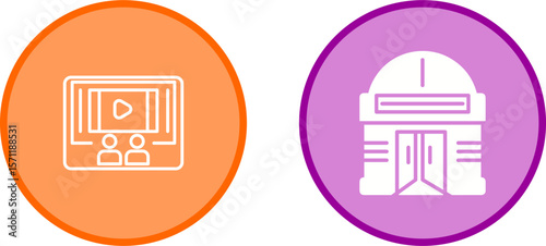Building Cinema Vector Icon