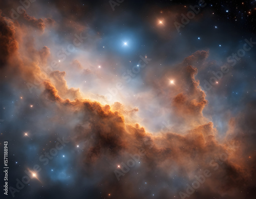 Nebula starry sky galaxy space illustration background