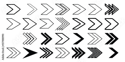 Black Arrow Icons Set