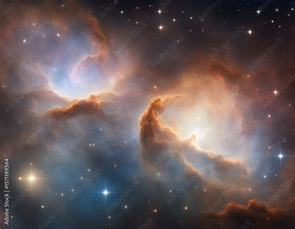 Fototapeta premium Nebula starry sky galaxy space illustration background