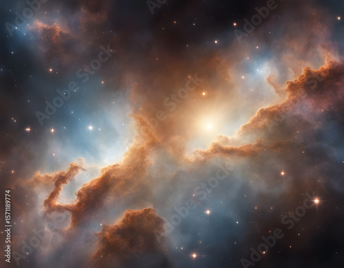 Nebula starry sky galaxy space illustration background