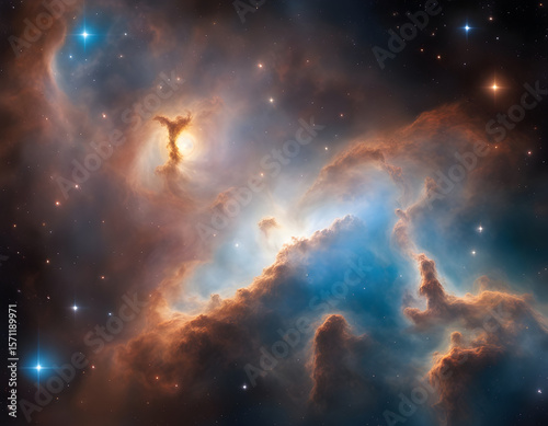Nebula starry sky galaxy space illustration background