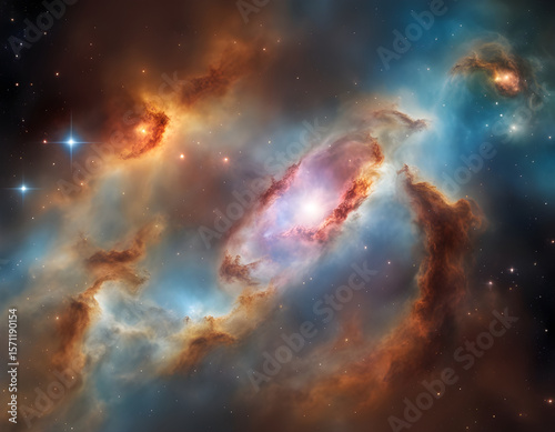 Nebula starry sky galaxy space illustration background