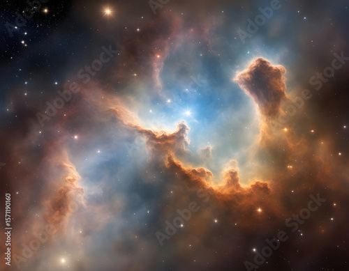 Nebula starry sky galaxy space illustration background