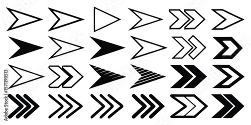 Large Set of Black Arrow Icons