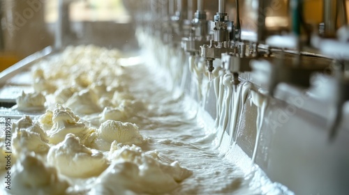 Dairy processing plants that produce ice cream use specialized machinery to mix, churn, and freeze milk, cream, and flavoring agents, turning them into the creamy treat loved by many
