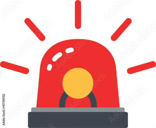 An illustration of a red warning siren flashing, representing an alert or emergency notification icon

