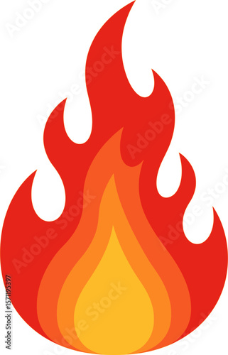 A simplified flame icon illustration with red and orange fire shapes

