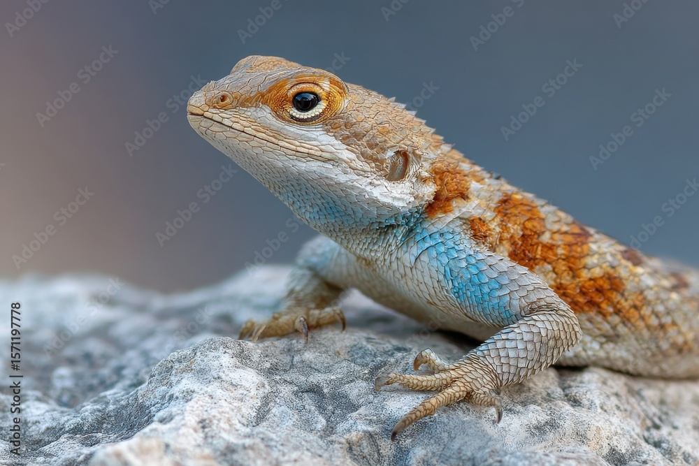 Obraz premium A close up shot of a lizard on a rock taken vertically