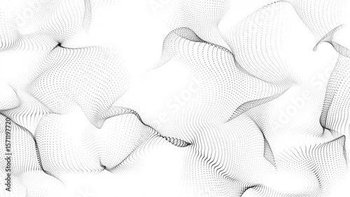 Abstract digital black dot net wavy background. Futuristic wave technology on white background