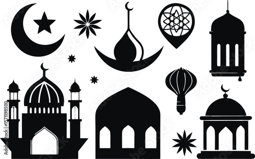 Islamic Silhouette Vector Set – 6 Traditional Elements