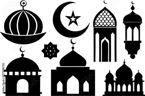 Islamic Silhouette Vector Set – 6 Traditional Elements