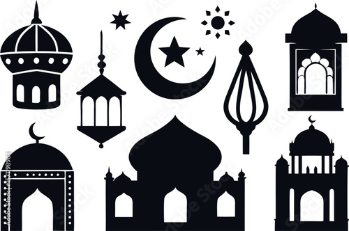Islamic Silhouette Vector Set – 6 Traditional Elements