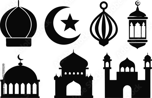 Islamic Silhouette Vector Set – 6 Traditional Elements