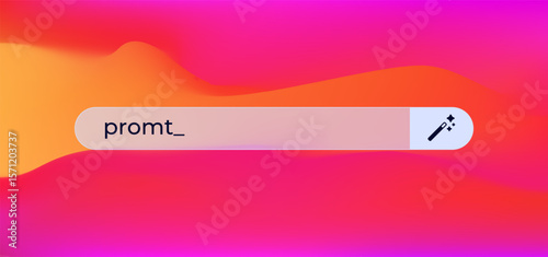 Ai typing interface bar indicating data entry in artificial intelligence applications and user tools.